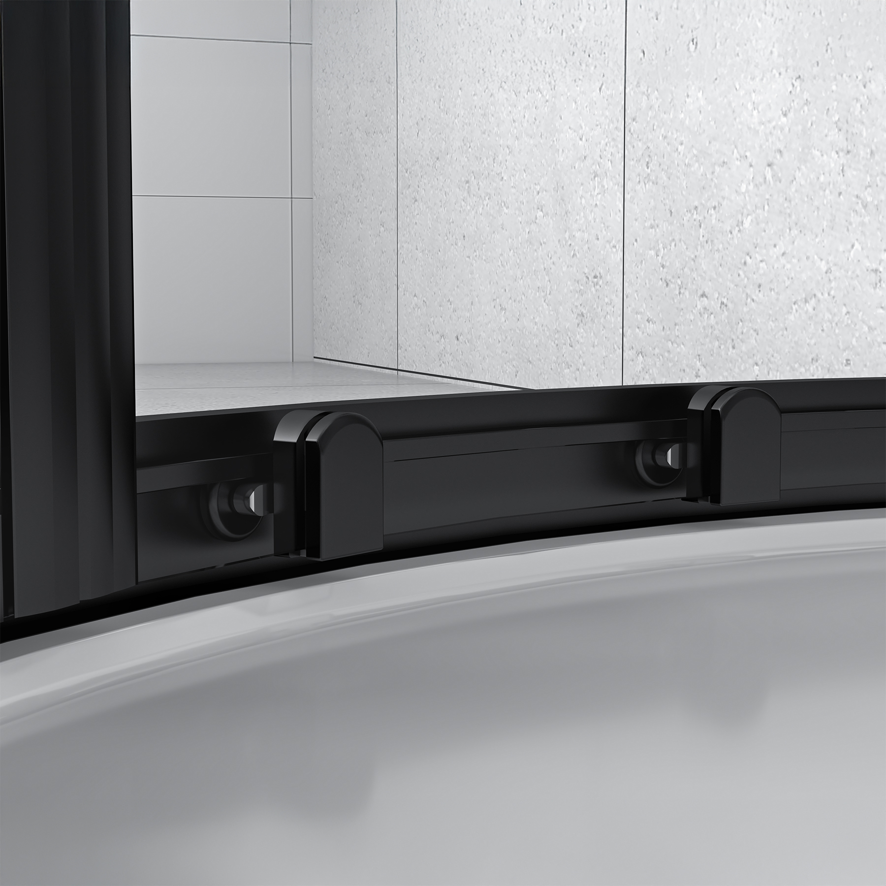 Dreamwerks 36 in. W x 36 in. D x 75 in. H Round Black Shower Kit - Image 5
