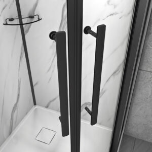 Dreamwerks 36 in. W x 36 in. D x 75 in. H Round Black Shower Kit - Image 9