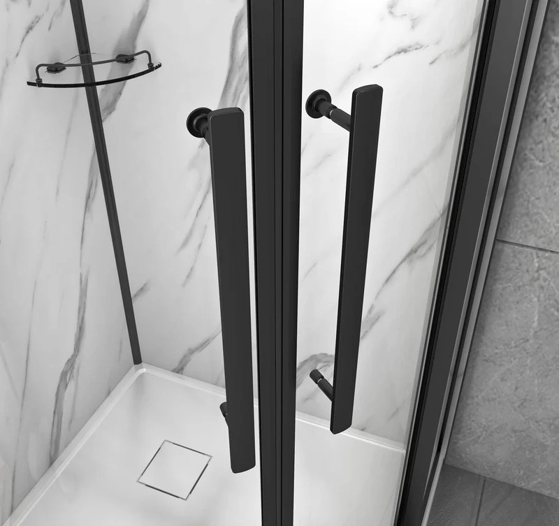 Dreamwerks 36 in. W x 36 in. D x 75 in. H Round Black Shower Kit - Image 13