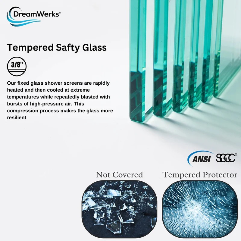 Dreamwerks 60 in. W x 79 in. H Frameless Sliding Shower Door in Bright Chrome with Frosted Glass - Image 7