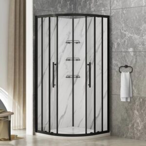 Dreamwerks 36 in. W x 36 in. D x 75 in. H Round Black Shower Kit - Image 14