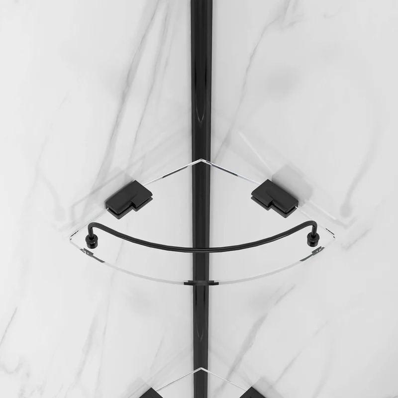 Dreamwerks 36 in. W x 36 in. D x 75 in. H Round Black Shower Kit - Image 16