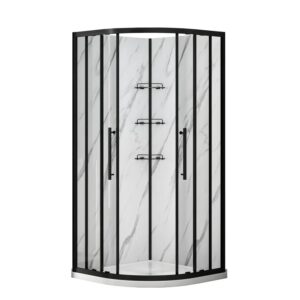 Dreamwerks 36 in. W x 36 in. D x 75 in. H Round Black Shower Kit - Image 12