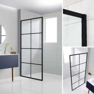 Dreamwerks 40 in. W X 79 in. H Shower Screen in Black with Clear Glass - Image 2