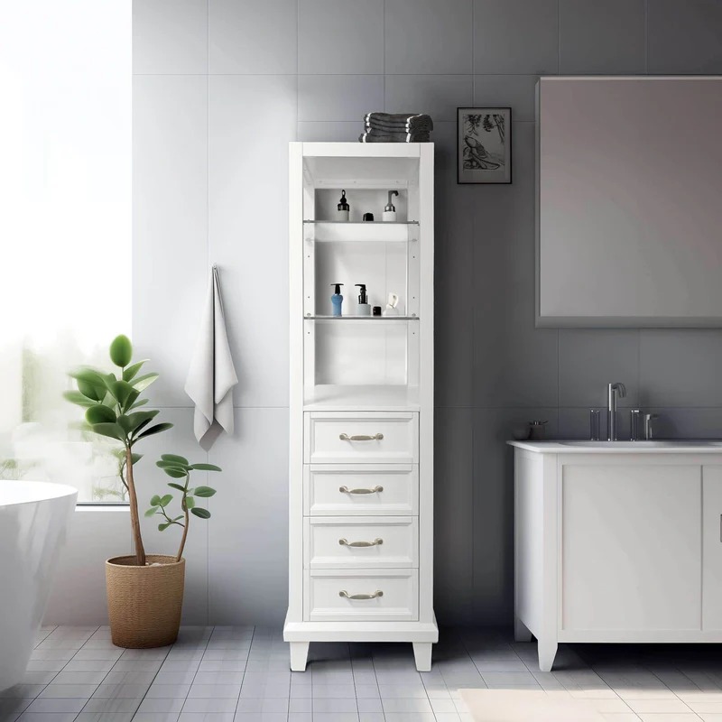Dreamwerks 18"w X 18"d X 60"h White Linen Cabinet - Image 12