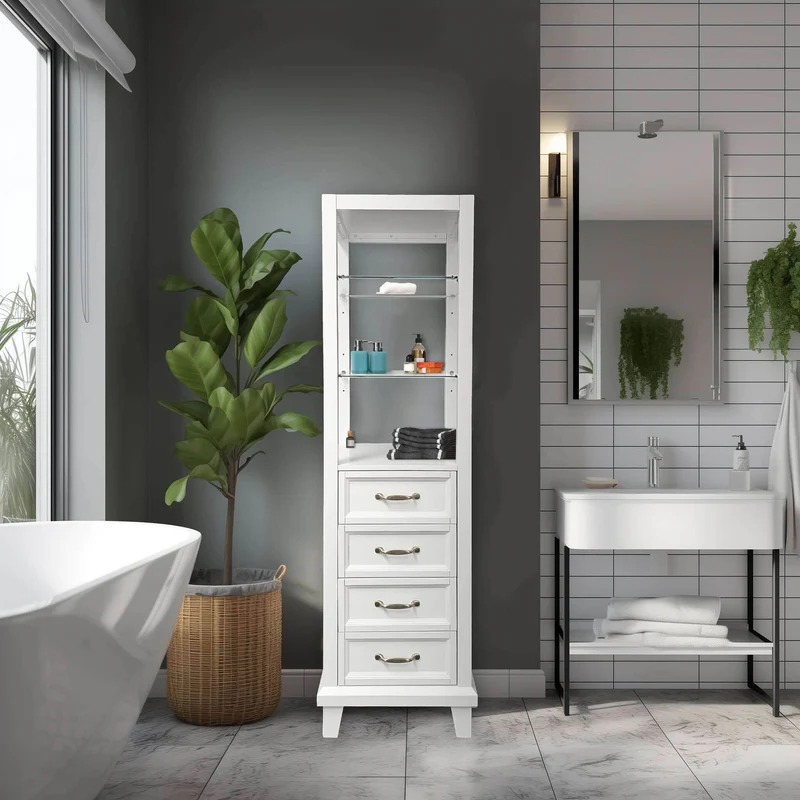 Dreamwerks 18"w X 18"d X 60"h White Linen Cabinet - Image 11