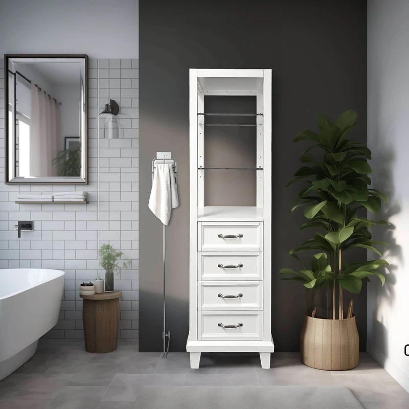Dreamwerks 18"w X 18"d X 60"h White Linen Cabinet - Image 10