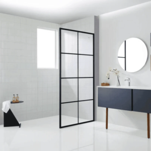 Dreamwerks 40 in. W X 79 in. H Shower Screen in Black with Clear Glass - Image 4