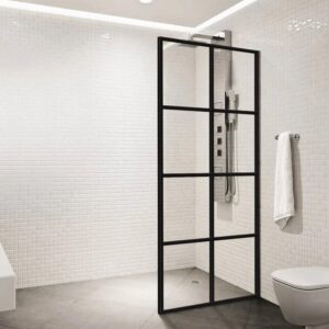 Dreamwerks 40 in. W X 79 in. H Shower Screen in Black with Clear Glass - Image 6