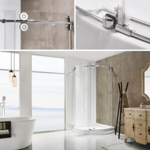 Dreamwerks 40 in. x 79 in. Frameless Sliding Shower Door Enclosure in Chrome with Handle - Image 12