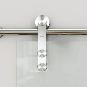 Dreamwerks 40 in. W X 79 in. H Sliding Glass Door with SS Pulley - Image 3