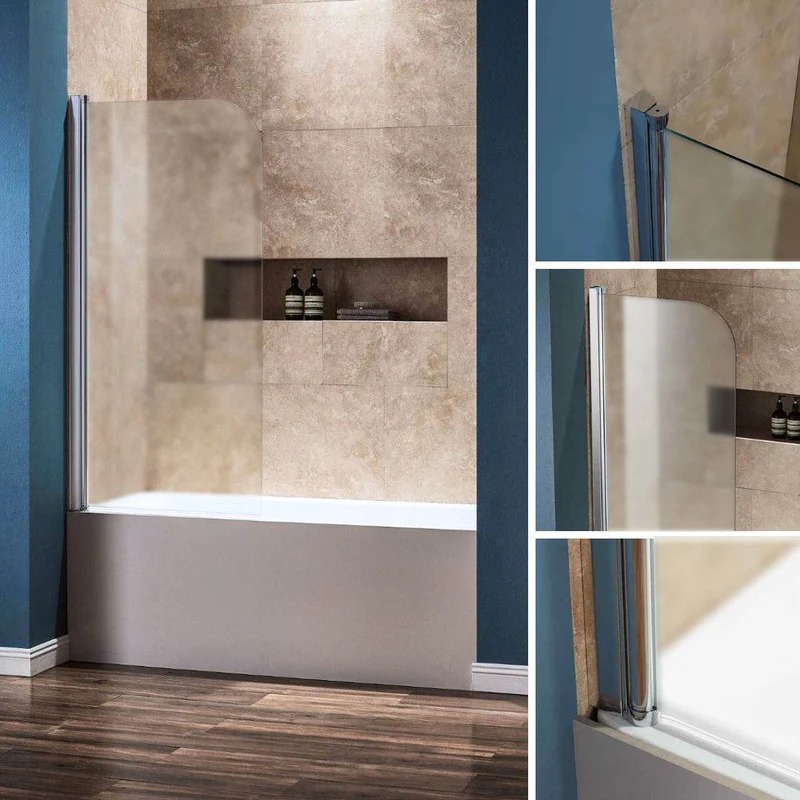 Dreamwerks 30 in. W x 59 in. H Clear Glass Frameless Pivot Tub Door in Chrome - Image 6