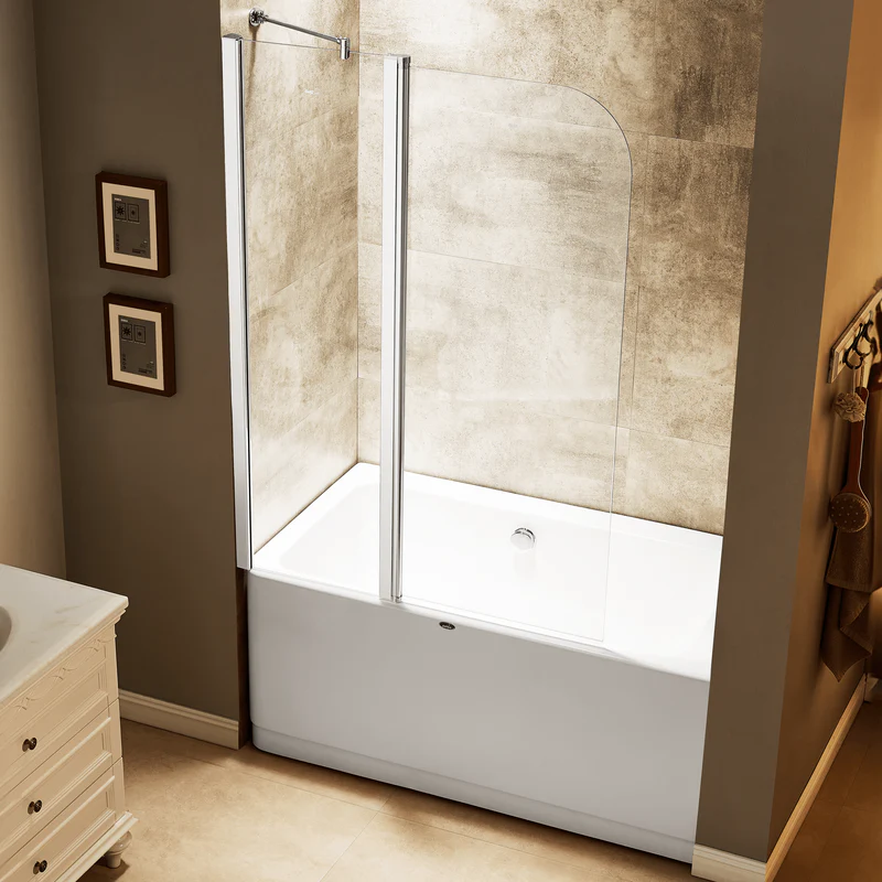 Dreamwerks 43 in. x 59 in. Frameless Pivot Tub Door in Chrome - Image 13