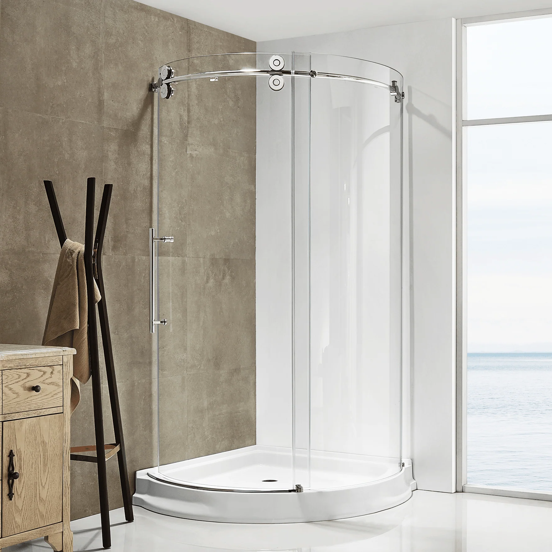 Dreamwerks 40 in. x 79 in. Frameless Sliding Shower Door Enclosure in Chrome with Handle - Image 17