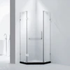 Dreamwerks 36 in. x 79 in. Frameless Neo-Angle Hinged Shower Door (Left) in Chrome with Handle - Frosted Glass - Image 14