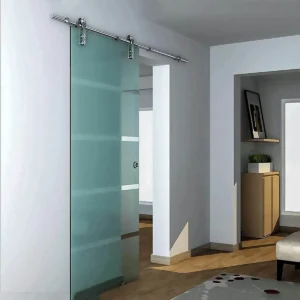 Dreamwerks 40 in. W X 79 in. H Sliding Glass Door with SS Pulley - Image 4