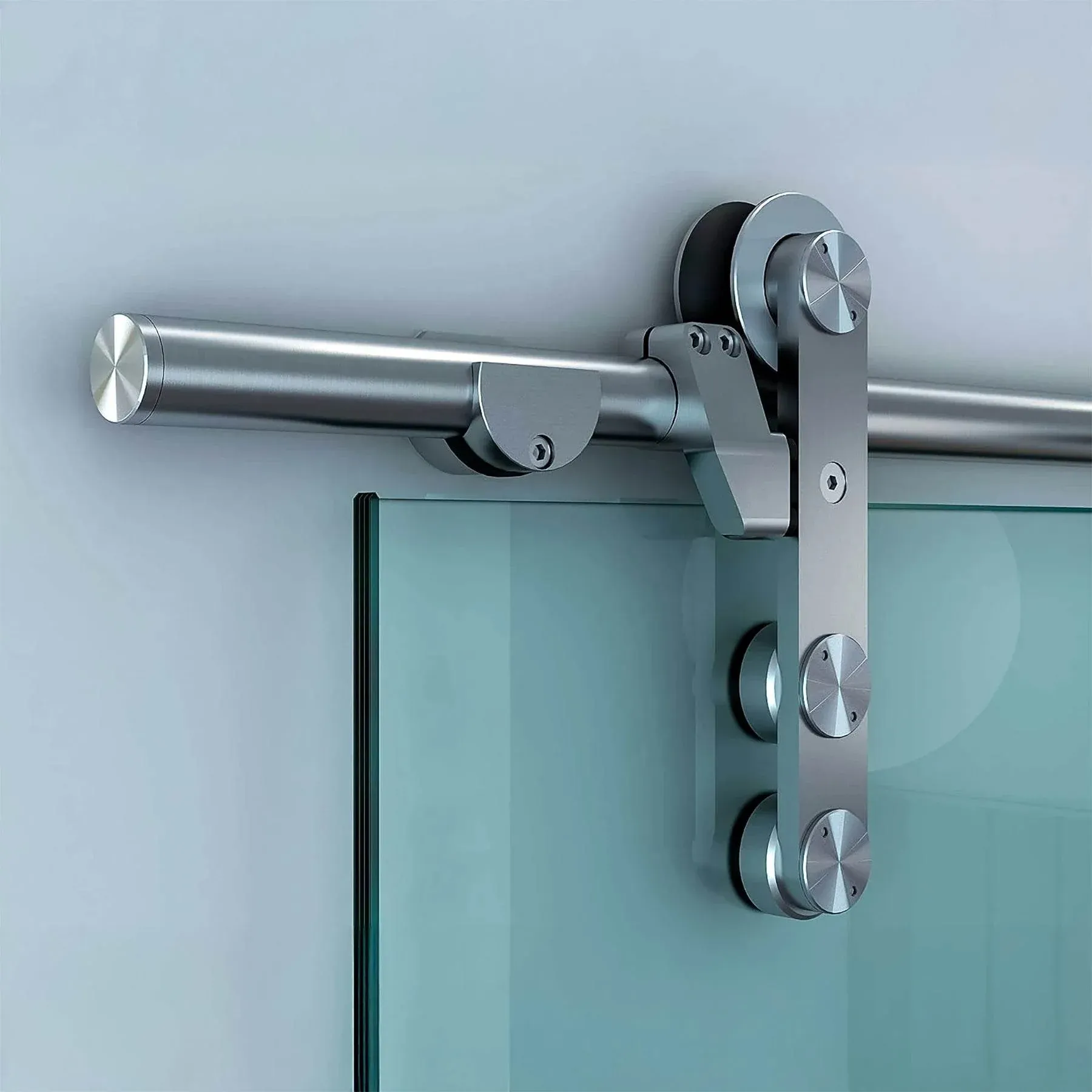 Dreamwerks 40 in. W X 79 in. H Sliding Glass Door with SS Pulley - Image 5